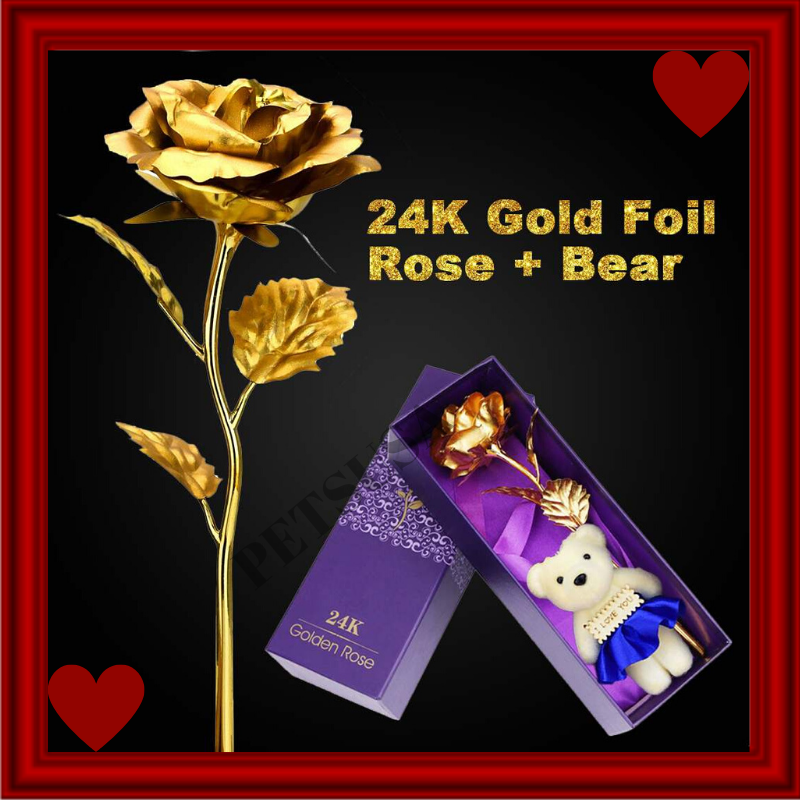 golden rose with teddy